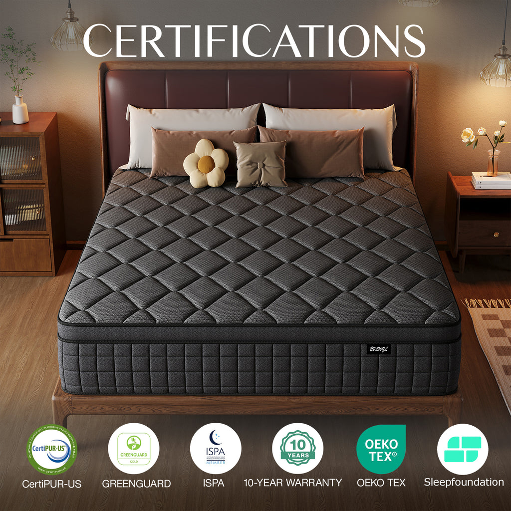 8''/10"/12"/14''Medium Cooling Gel Memory Foam Hybrid Mattresses In A Box With Certipur-US
