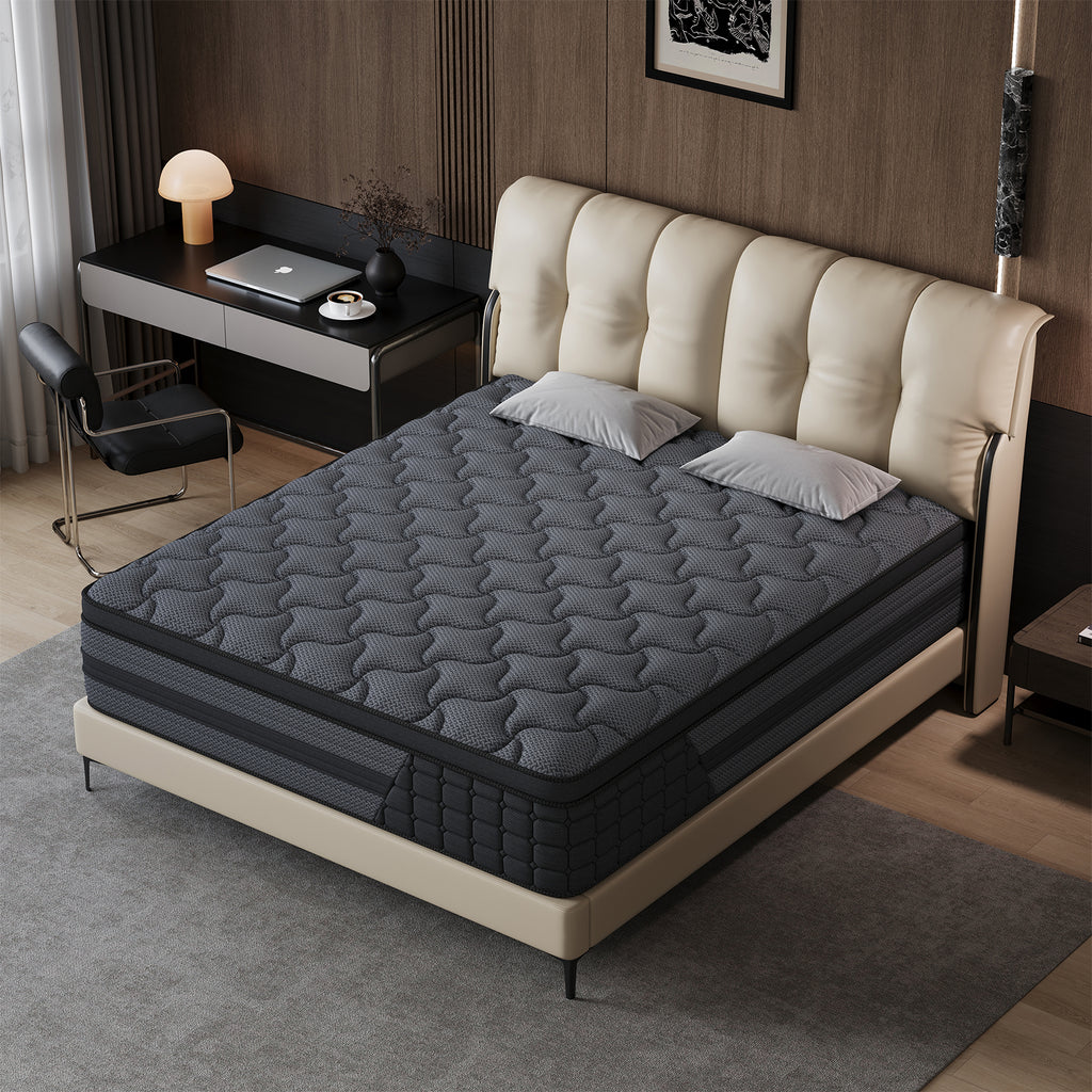 Boxed Memory Foam Cooling Medium Hybrid Mattress with CertiPUR-US, OEKO-TEX Certified