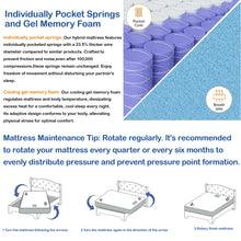 Load image into Gallery viewer, 8''/10"/12"/14''Medium Cooling Gel Memory Foam Hybrid Mattresses In A Box With Certipur-US