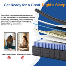Load image into Gallery viewer, 8''/10"/12"/14''Medium Cooling Gel Memory Foam Hybrid Mattresses In A Box With Certipur-US
