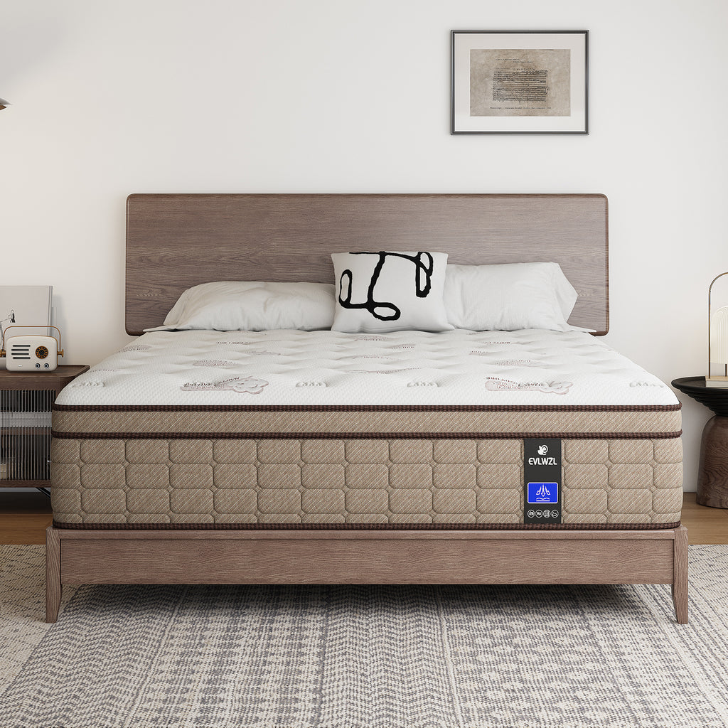 Pain Relieving Hybrid Mattresses For Extra Lumbar & Hip Support - 365-Night Trial - Fiberglass-Free Bed In A Box - No Odor, Certipur-US Certified