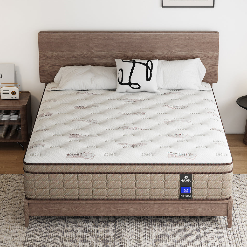 Pain Relieving Hybrid Mattresses For Extra Lumbar & Hip Support - 365-Night Trial - Fiberglass-Free Bed In A Box - No Odor, Certipur-US Certified
