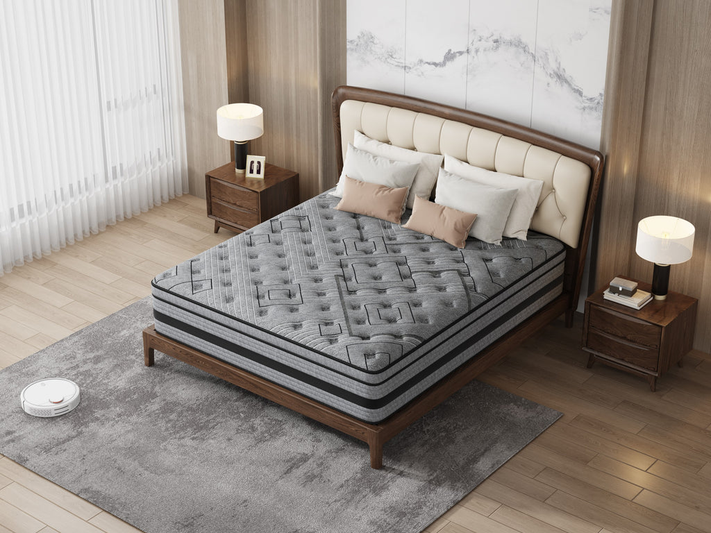 12‘’Queen Hybrid Mattress - Memory Foam & Pocket Spring for Comfort & Support