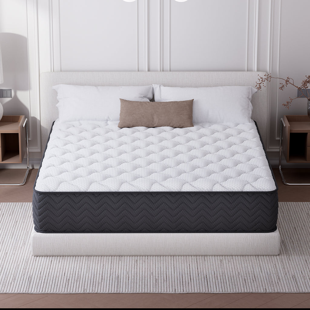 12''Size Gel Memory Foam Medium Firm Hybrid Pillow Top Mattress In a Box with CertiPUR-US Certified