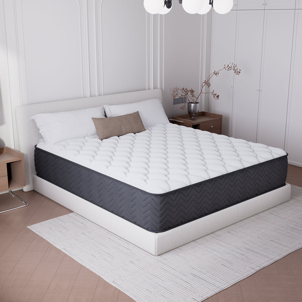 12''Size Gel Memory Foam Medium Firm Hybrid Pillow Top Mattress In a Box with CertiPUR-US Certified